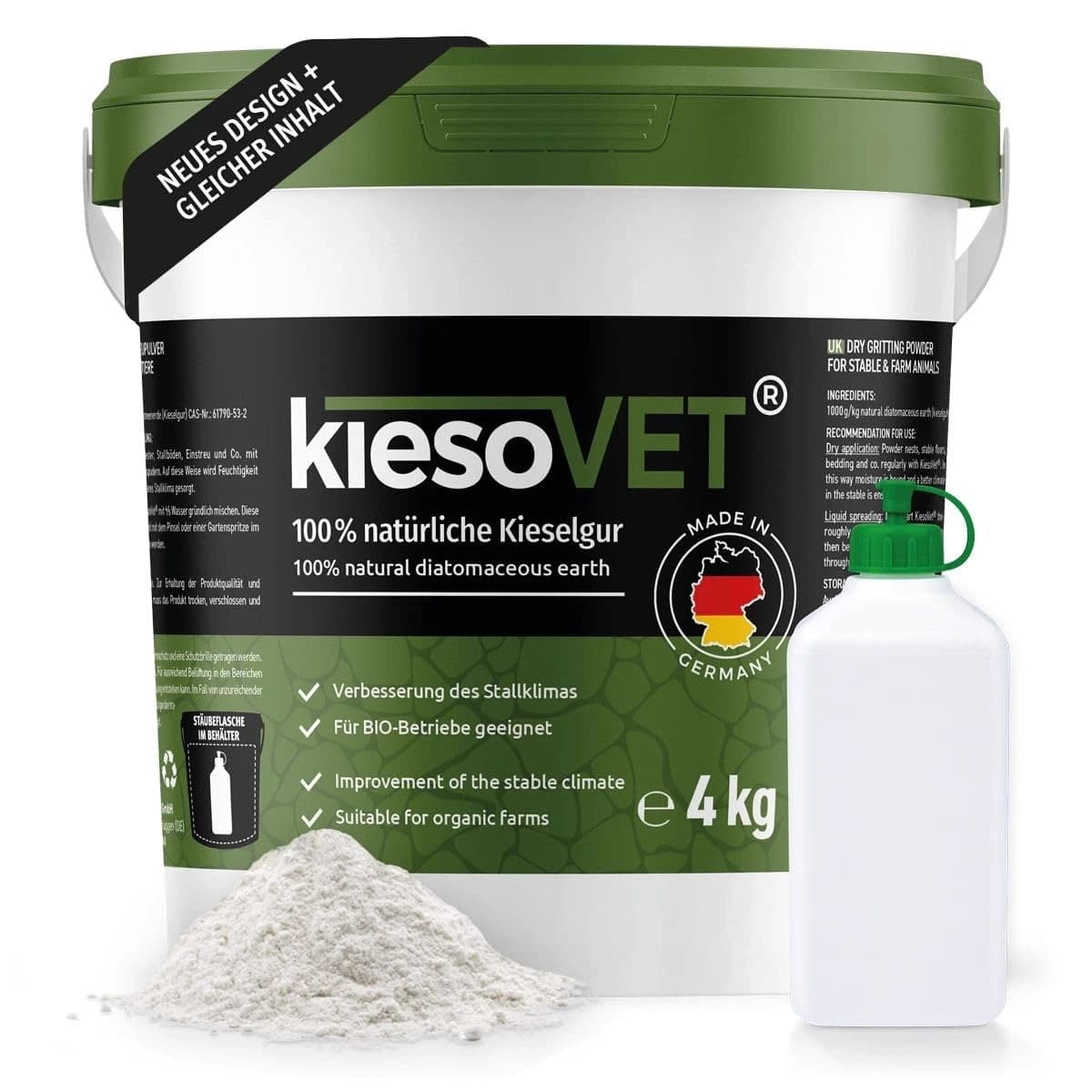 GreenPet KiesoVet Kieselgur 4 kg – gegen rote Vogelmilbe