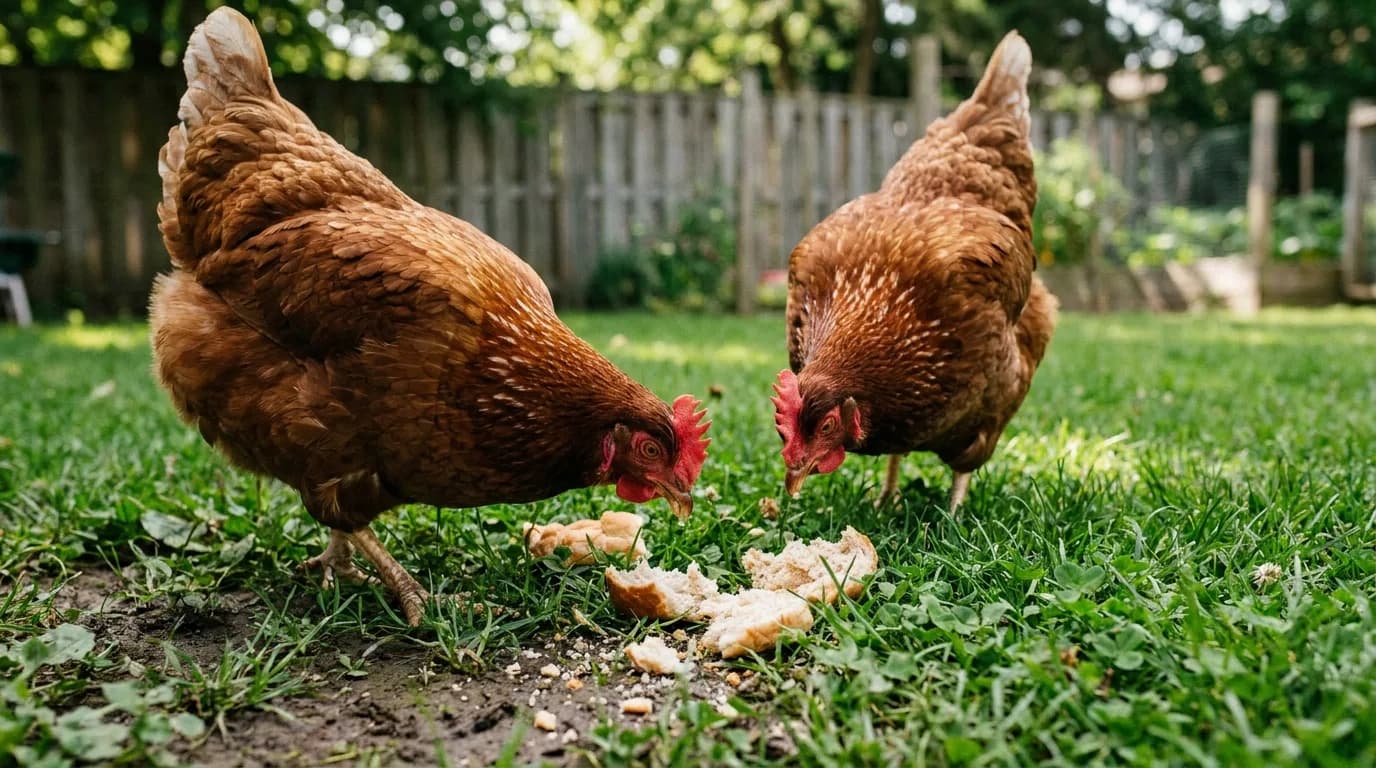 Dürfen Hühner Brot essen? Nur in kleinen Mengen