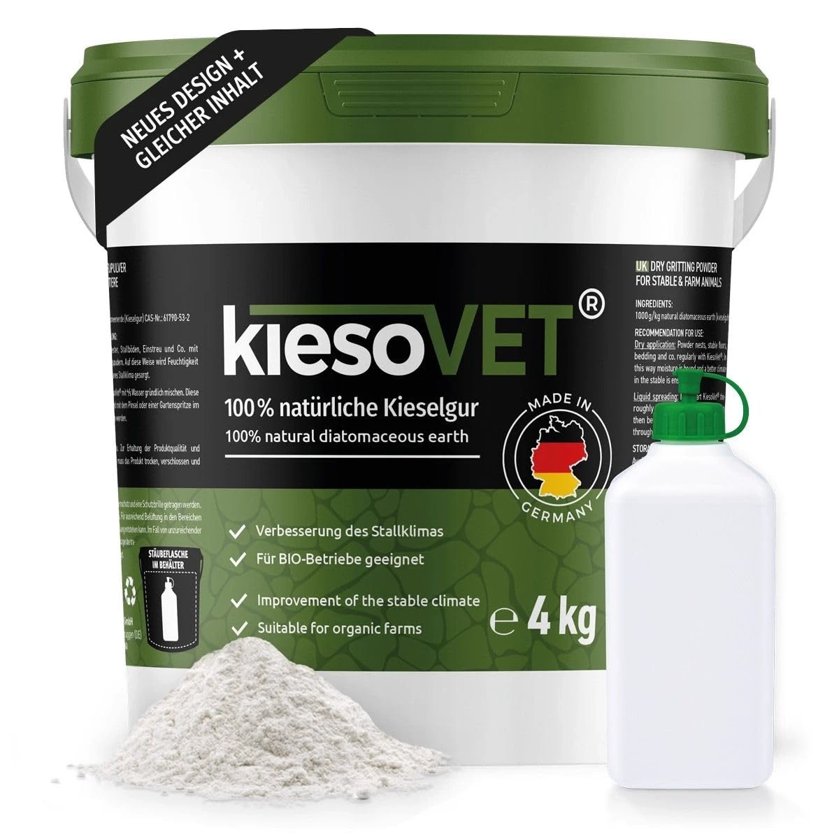 GreenPet KiesoVet Kieselgur 4 kg – gegen rote Vogelmilbe